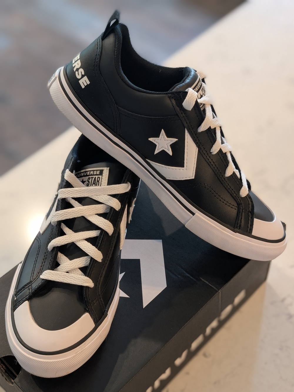 Converse Youth Black and White Low-Top Sneakers